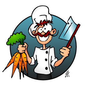 De vegetarische chef - close-up, full colour T-shirtontwerp