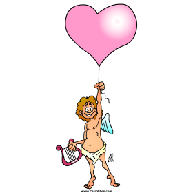 Cupido met zijn harp, full colour T-shirt design