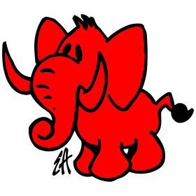 Elephant II, tweekleurig T-shirtontwerp