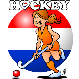 Nederlands hockeymeisje, full colour T-shirt design