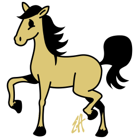 Paard I, tweekleurig T-shirtontwerp