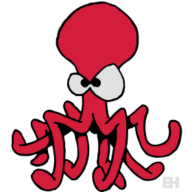Octopus, driekleuren T-shirtontwerp