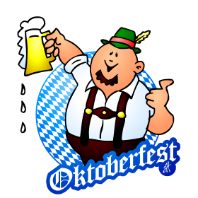 Oktoberfest II - Hans in lederhosen, full colour T-shirt design