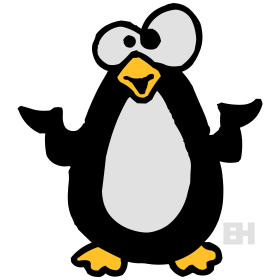 Penguin, driekleuren T-shirtontwerp