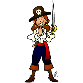 Piratenmeisje, full colour T-shirt design