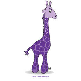 Paarse giraf, full colour T-shirt design