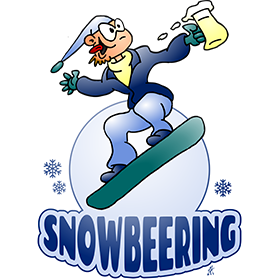 Snowbier of snowboard, full colour T-shirt design