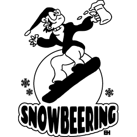 Snowbier of snowboarden, T-shirtontwerp in één kleur