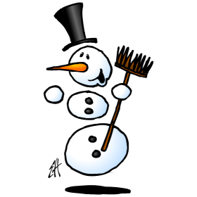Sneeuwpop dansen, full colour T-shirt design