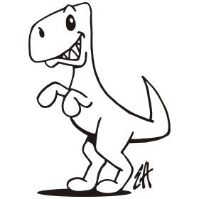 T-Rex, de koningsdinosaurus, T-shirtontwerp in één kleur