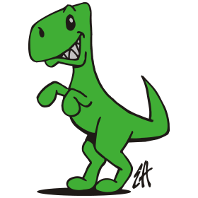 T-Rex, de koningsdinosaurus, driekleurig T-shirtontwerp