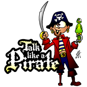 Praat als een piraat, full colour T-shirtontwerp
