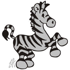 Zebra, tweekleurig T-shirtontwerp